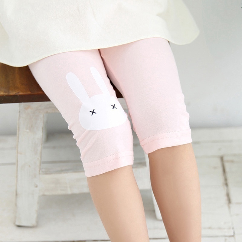 Quần legging ngang gối hình thỏ cho bé gái