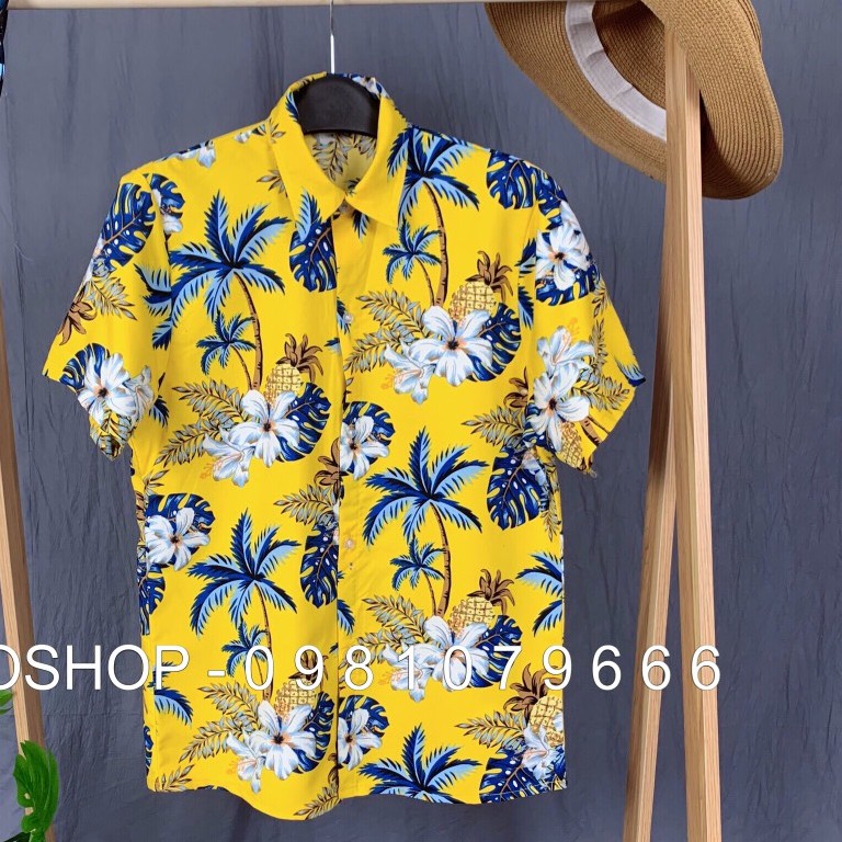 [Đủ size NAM-NỮ] ÁO SƠ MI HAWAII đi biển mùa hè, hoạ tiết hoa lá trái cây cho nhóm, gia đình, team, công ty | BigBuy360 - bigbuy360.vn