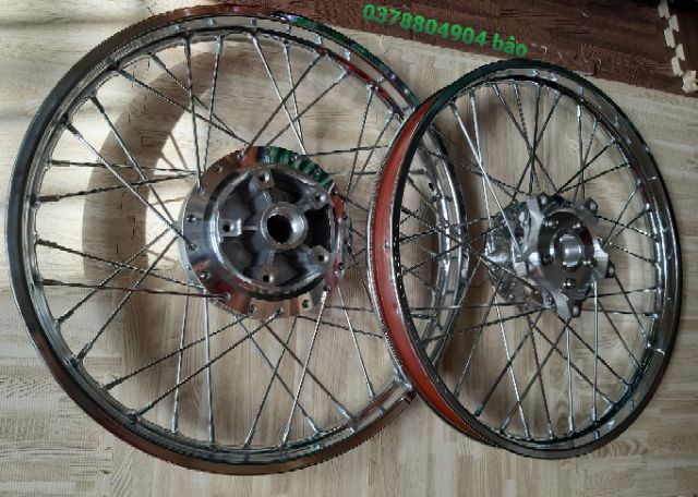 Bánh căm xe Exciter 150 niềng sắt UNION gồm  đã rút căm sẵn