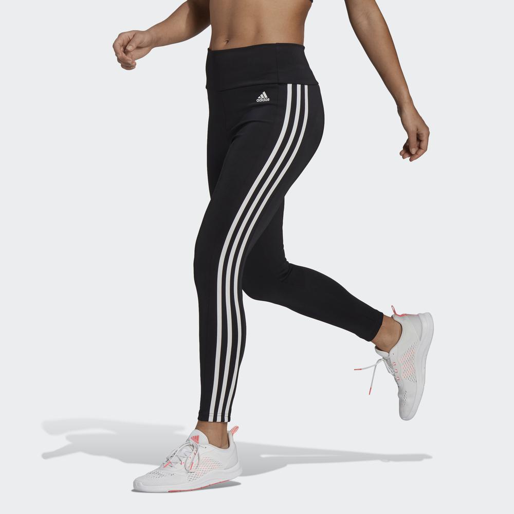 Quần Bó adidas TRAINING Nữ Quần bó thể thao 7/8 cạp cao 3 Sọc Designed To Move Màu đen GL4040