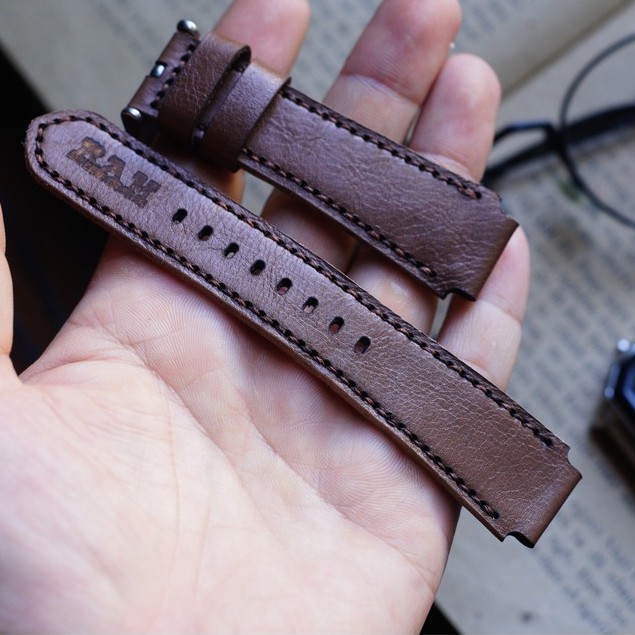 Dây đồng hồ Apple Watch , Iwatch , Iphone Watch Da Bò Màu Cà Phê Sữa RAM Leather  Bền Đẹp