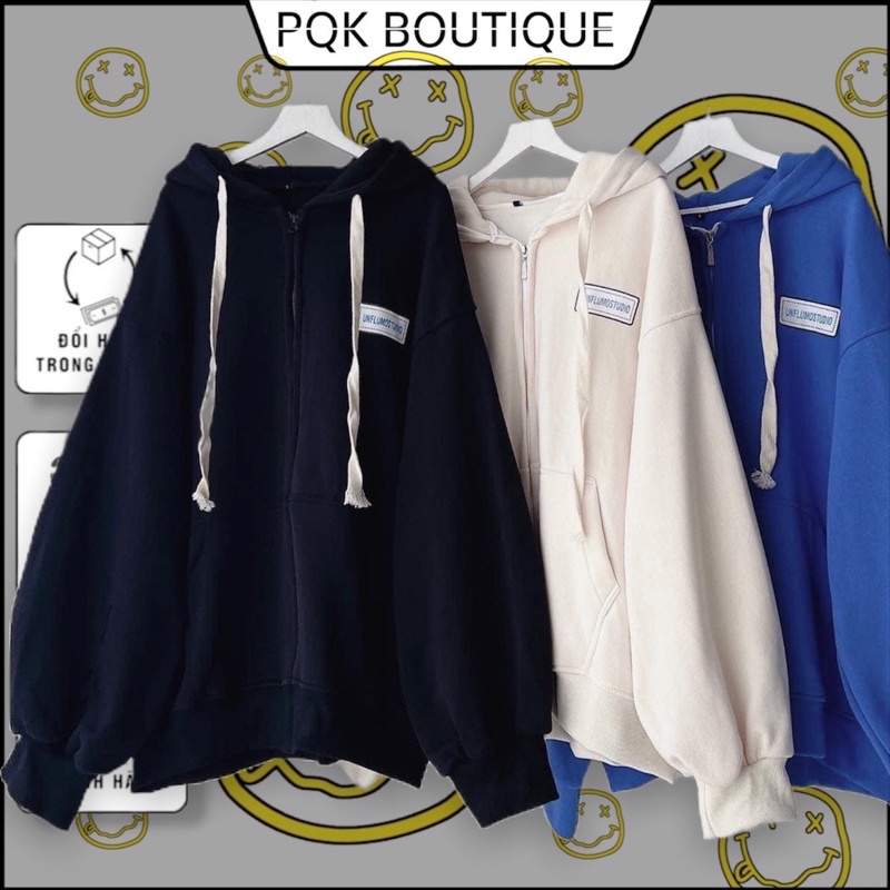 Áo Khoác Nỉ Form Rộng Dây Kéo LUMO - pqk boutique