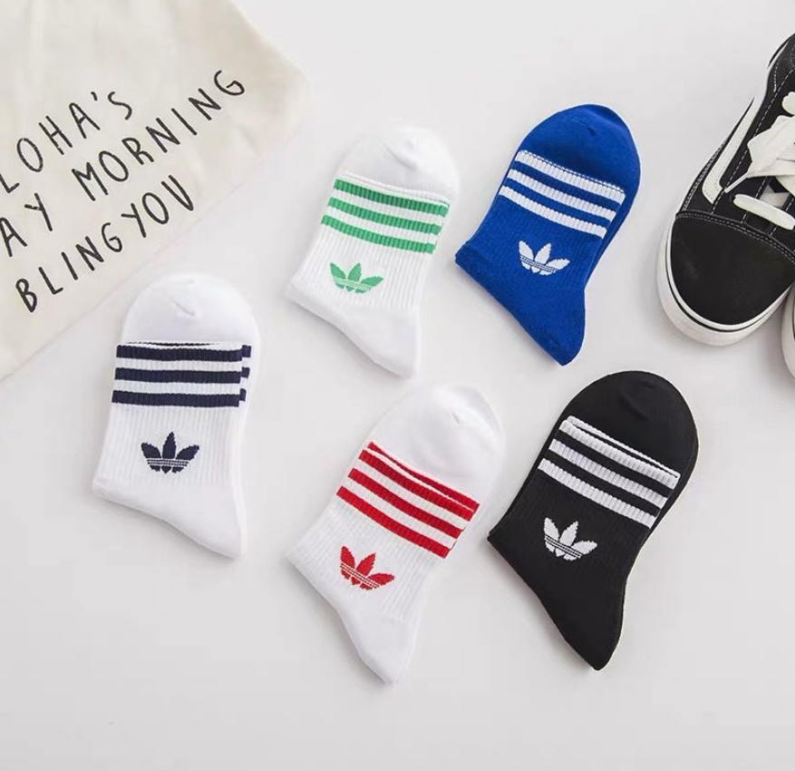 Four-season breathable four season Adidas 5 pair cotton socks can wear men's and women's sport socks