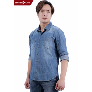 Áo sơ mi jeans dài tay Nam G041P-00267 GENVIET