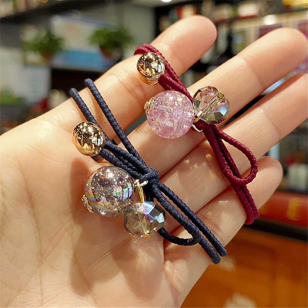 Dây buộc tóc co giãn bằng acrylic màu kẹo dễ thương tiện lợi cho nữ