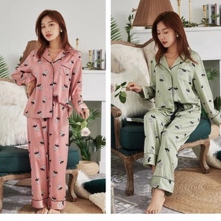 Bộ lụa mặc nhà bộ pijama nữ chất lụa cao cấp mát mềm mịn elsa pijama