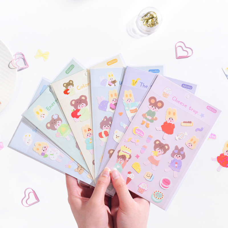 Sticker dán trang trí hình cô gái hoạt hình dễ thương