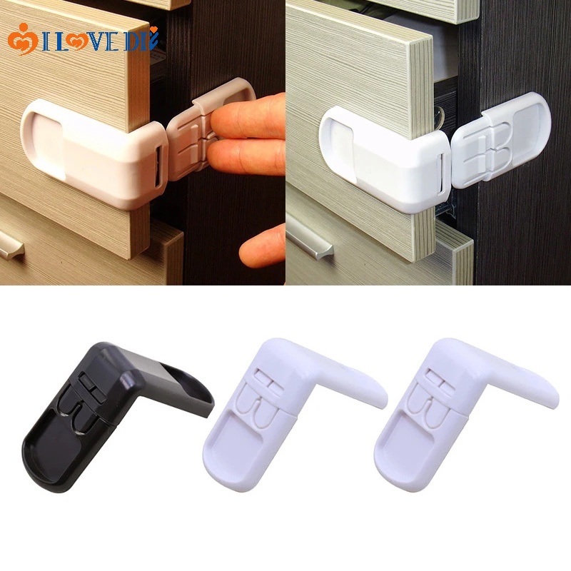 Khóa Cửa Tủ/Ngăn Kéo Bằng ABS Không Cần Đục Lỗ Tự Dính An Toàn Cho Trẻ Em/Em Bé