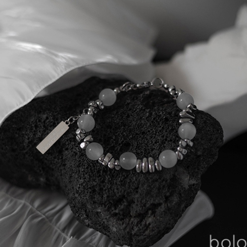 Vòng Tay Đá Opal Phong Cách hip hop Đường Phố Cho Nam Và Nữ