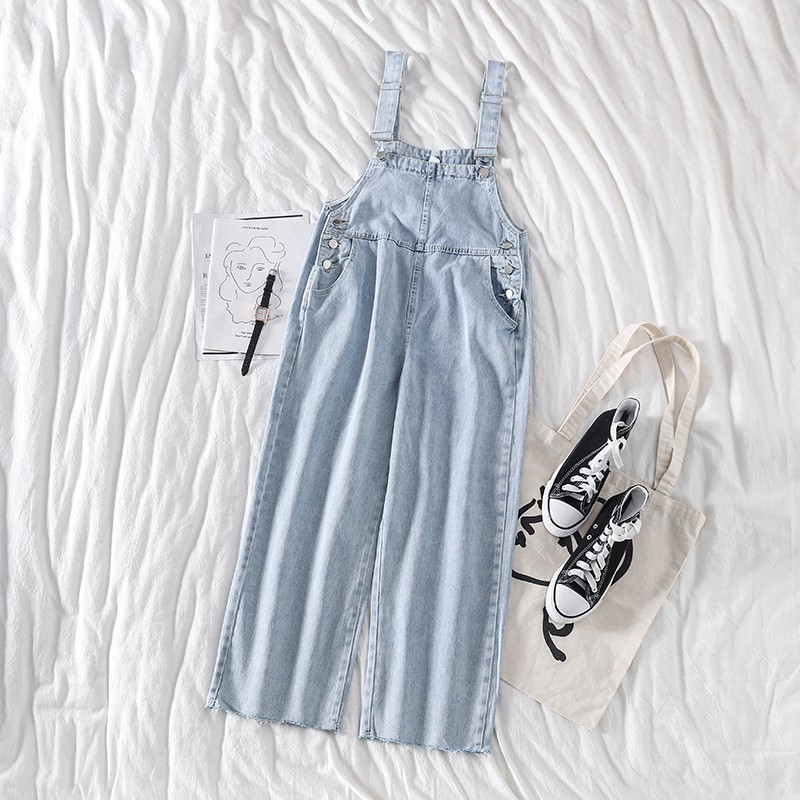 Yếm Bò Ống Suông Màu Nhạt Cài Cúc Cho Nữ | BigBuy360 - bigbuy360.vn