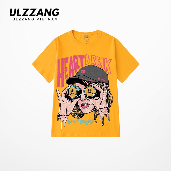 [Mã WABRUL11 giảm 10% đơn 99K] Áo thun local brand ULZZ ulzzang heart break dáng unisex tay lỡ U-18 | BigBuy360 - bigbuy360.vn