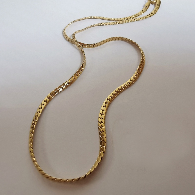 Dây chuyền / vòng tay bằng thép titan mạ vàng 18k không phai màu phong cách Âu Mỹ thời trang dễ phối đồ cho cặp đôi
