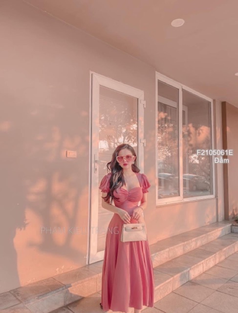 Đầm maxi xoè nhún ngực