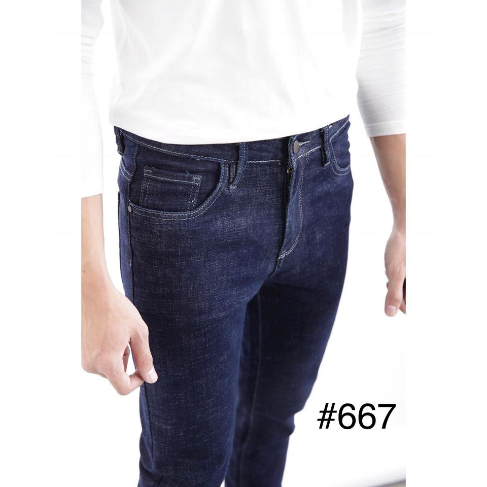 Quần jean trơn xanh đen cao cấp - 667