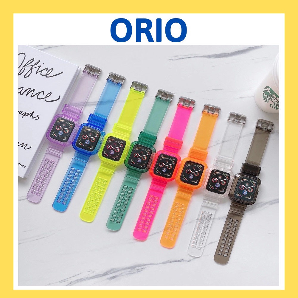 Bộ ốp và dây Apple Watch nhựa trong suốt cho đồng hồ thông minh Series 1/2/3/4/5/6/SE T500 - ORIO