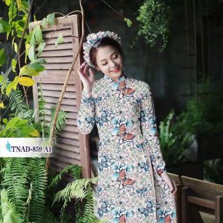 Vải áo dài hoa 3d