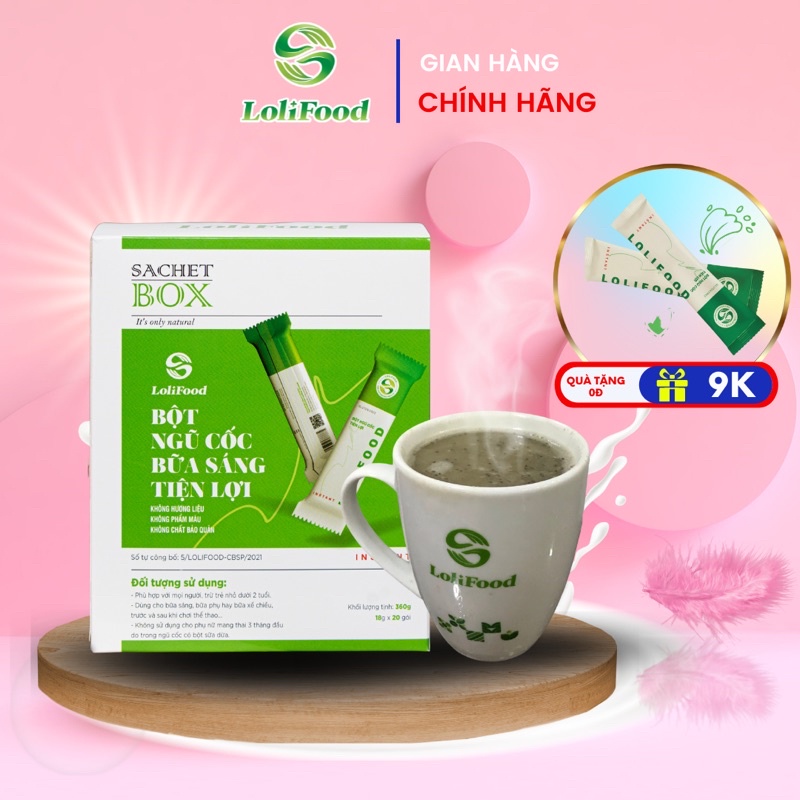 Ngũ Cốc Ăn Sáng Dinh Dưỡng Tiện Lợi lolifood(20 Gói x 18Gr)