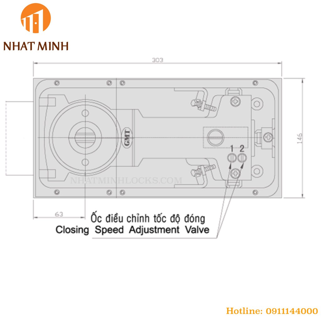 Bản lề sàn GMT N211 chính hãng