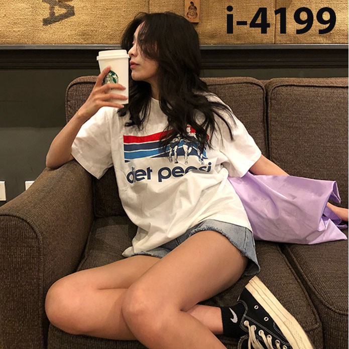 M4199 Áo Thun Tay Lỡ Nữ Hình diet pepsi 2019