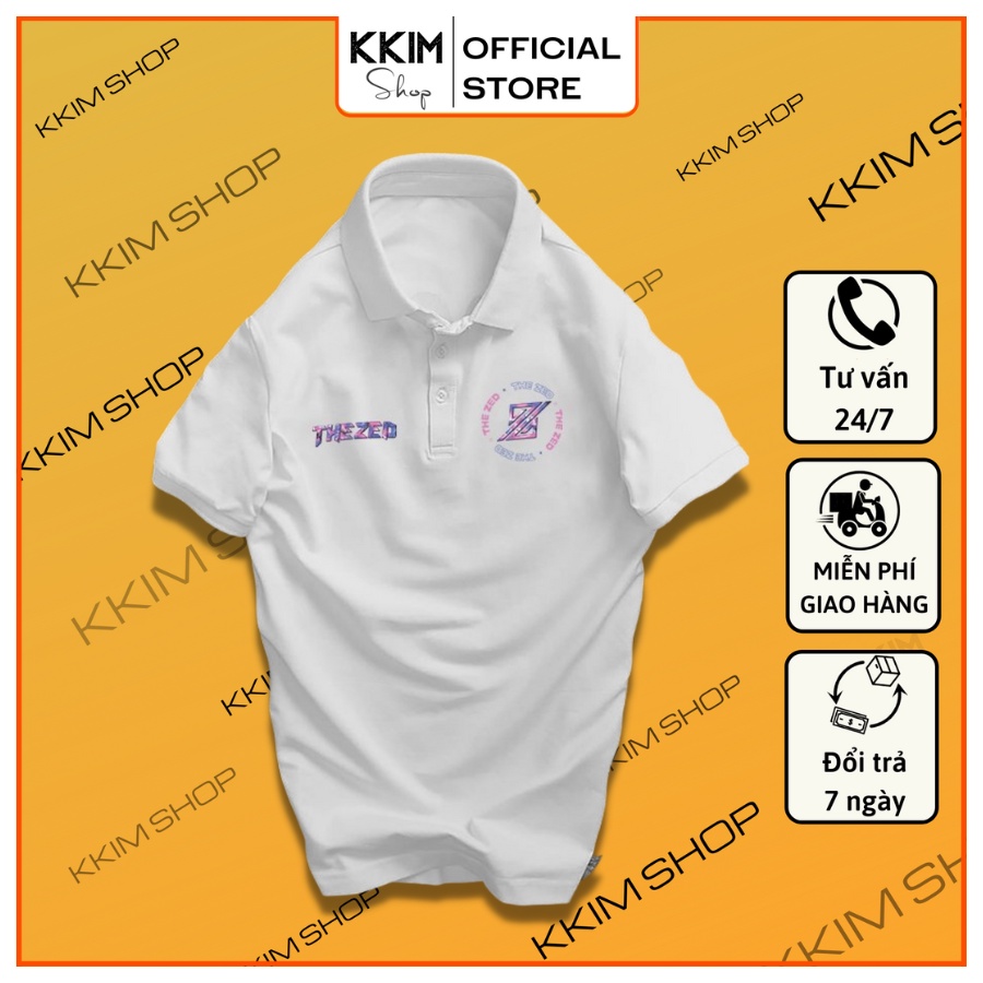 Áo Polo The ZED, Full Size Nam Nữ, áo thun có cổ trắng, đen, cổ trụ Unisex chất Thun Cá Sấu Poly Thái KKimshop