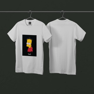 Áo thun unisex HeroTST nam nữ form rộng tay lỡ phong cách Nelly Ulzzang in hình Bart Simpson Sad - M4a