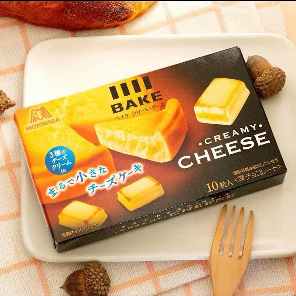 Bánh phô mai nướng Nhật ⚡ SIÊU NGON ⚡ Bánh phô mai nướng Cheese Bake Morinaga Nhật Bản hộp 10 viên Chuẩn nội địa