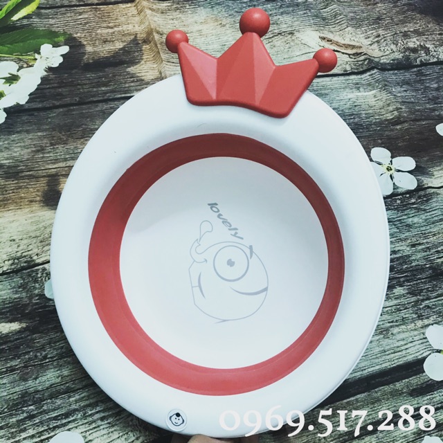 Chậu Rửa Mặt Gấp Gọn Hình Vương Miện Đáng Yêu Cho Bé
