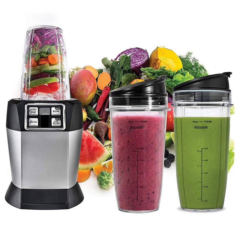 2 gói thay thế cốc 24Oz có nắp vòi cho máy xay sinh tố dòng Nutri Ninja Auto IQ với BL450 'BL454'BL456 'BL480 'BL481