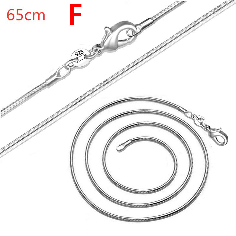 Vòng cổ chuỗi rắn 1mm dài 16-28inch màu bạc