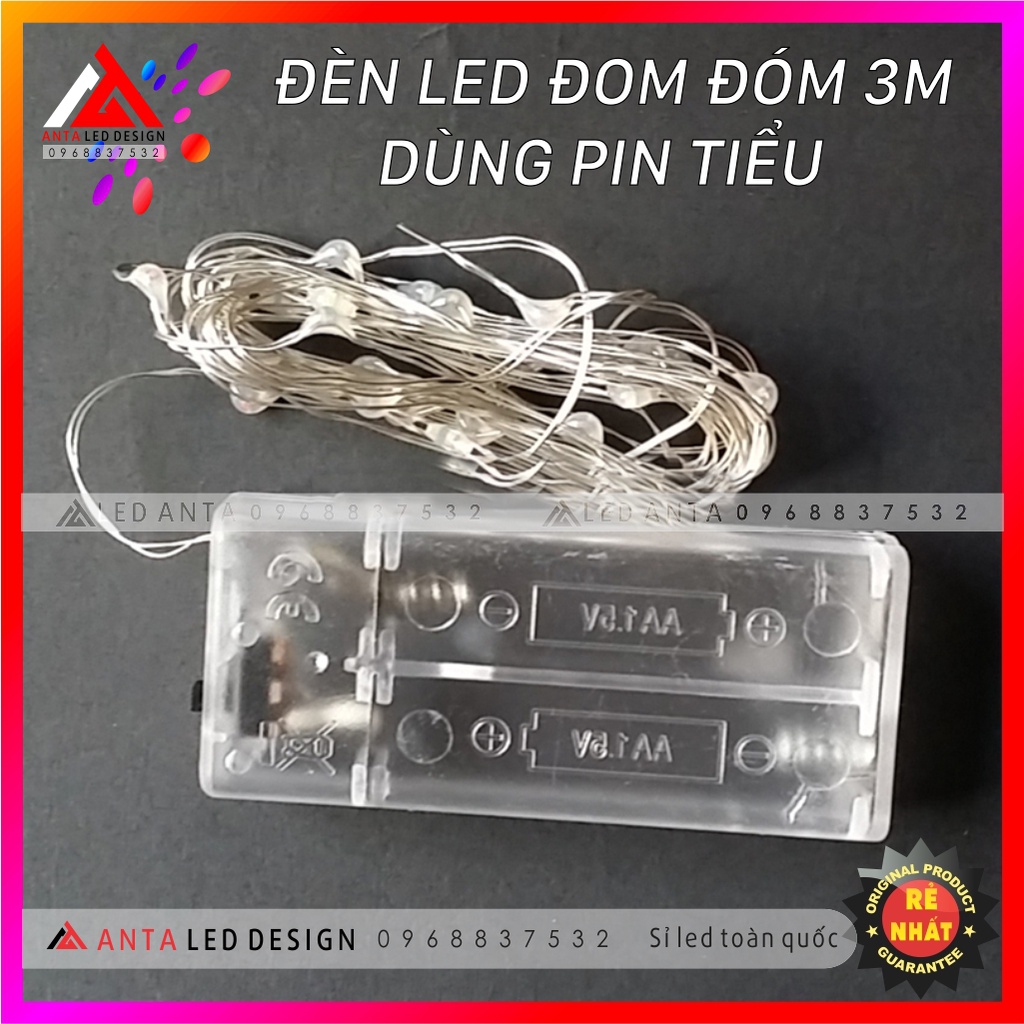 Đèn Led Đom Đóm Fairylight quay Tiktok dùng pin tiểu 3 mét 30 led