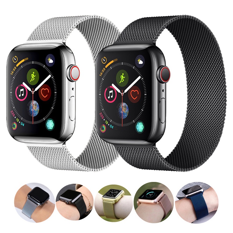 Dây đeo từ tính Milanese cho Apple Watch 41mm 45mm 42mm 38mm 40mm 44mm Dây đeo bằng thép cho iwatch Series 5 4 3 2 1 6 SE 7 đồng hồ thông minh t500 pro t55 w34 x7 d20