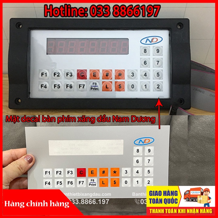 Mặt decal bàn phím xăng dầu ND Nam Dương