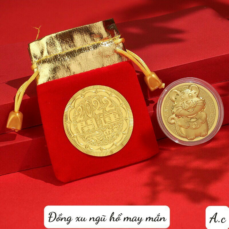 Đồng Xu Trâu Vàng 24k