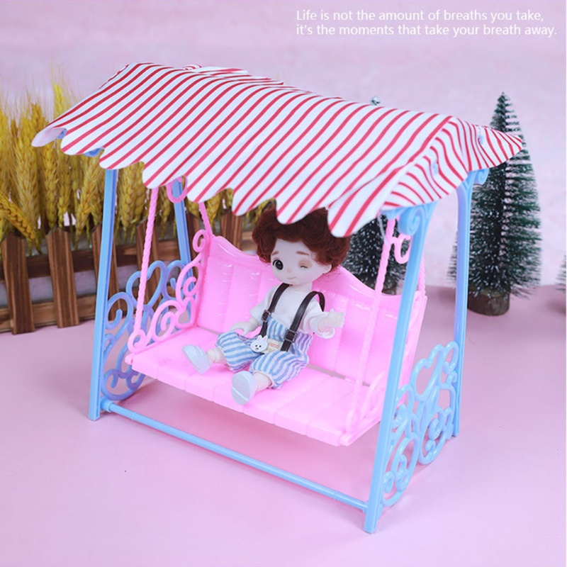 Mô hình ghế xích đu mini bằng nhựa độc đáo trang trí nhà búp bê DIY