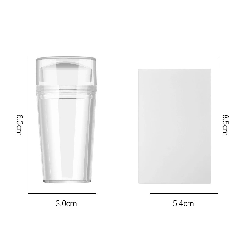 Set 2 Dụng Cụ In Hình Móng Tay Bằng Silicon Trong Suốt Kèm Dụng Cụ Cạo