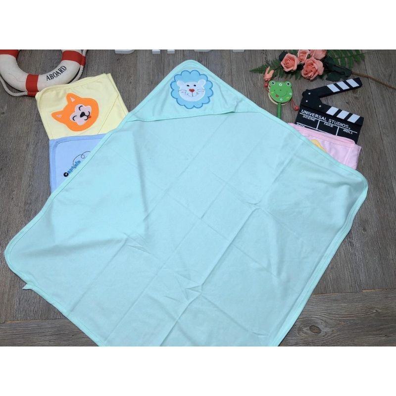 Chăn Ủ / Chăn Choàng Mùa Hè Cotton Có Mũ Cho Bé / Nhiều Mẫu
