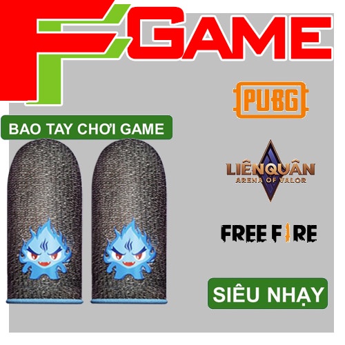 1 Đôi Bao Tay Chơi Game Lửa Xanh Phát Sáng Logo