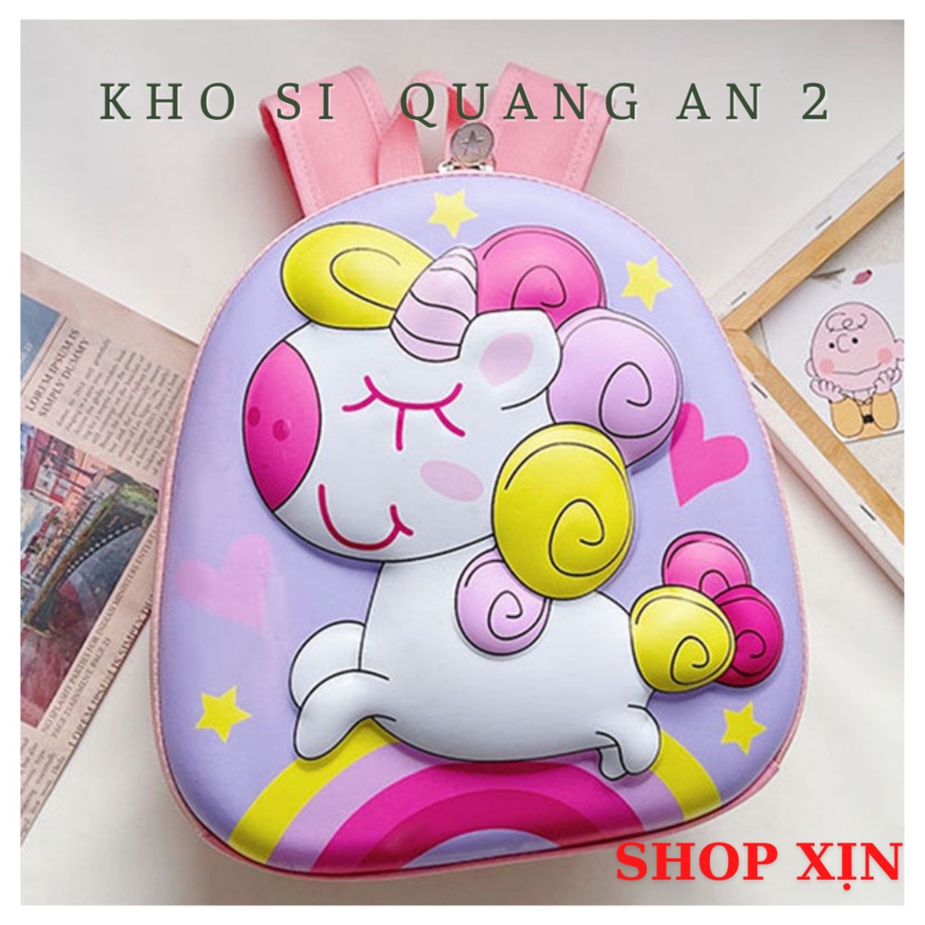 Ba lô cho bé gái bé trai hình thú 3D đáng yêu đi học mẫu giáo mầm non hàng cao cấp