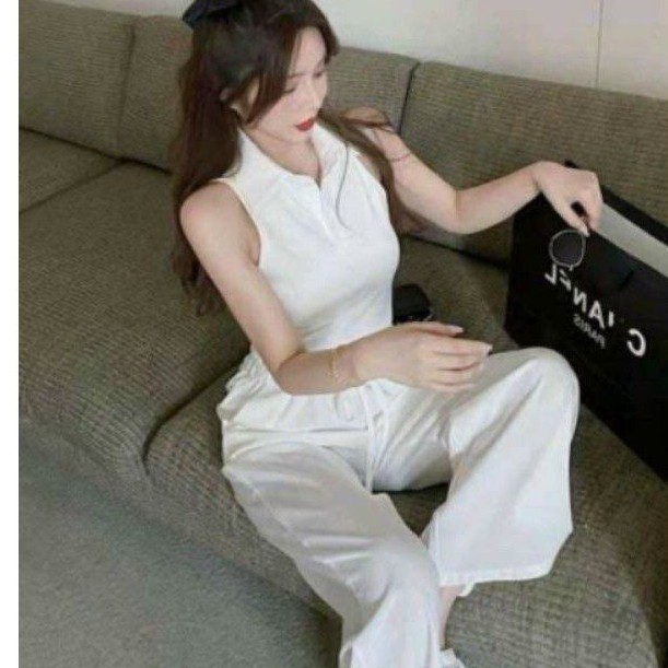 Áo Croptop Cổ Bẻ Sát Nách Siêu Mát Tuyết's House