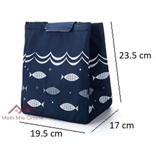 Túi đựng cơm giữ nhiệt Bento Nhật Bản loại dán hình con cá - J134