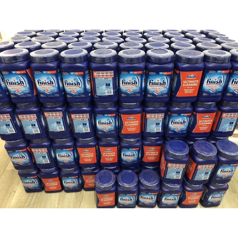 VIÊN RỬA CHÉN BÁT FINISH MAX IN 1 HỘP 125 VIÊN- MUỐI RỬA CHÉN BÁT DÙNG CHO MÁY RỬA CHÉN- HÀNG NỘI ĐỊA MỸ