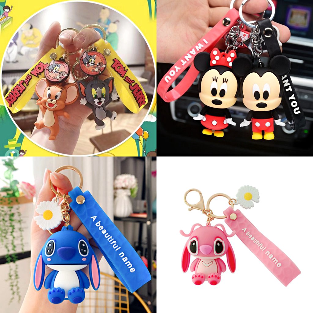 Móc Chìa Khóa/Móc Chìa Khóa Hình Stitch Mickey Minnie Jimmy Dễ Thương Trang Trí Balo/Túi Xách Cho Bé