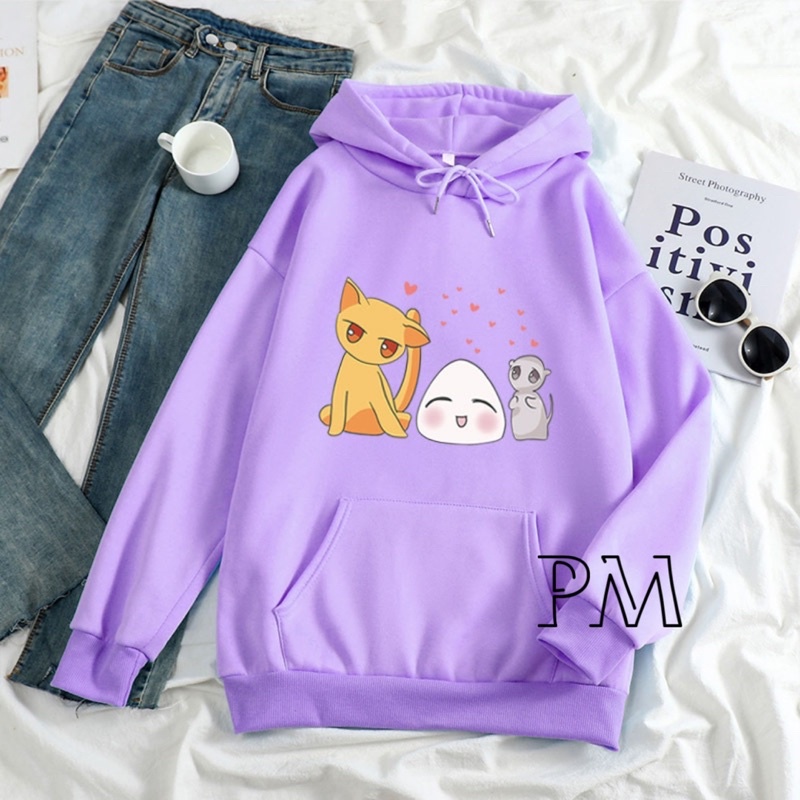 Áo hoodie mèo vàng tim nhỏ PM13
