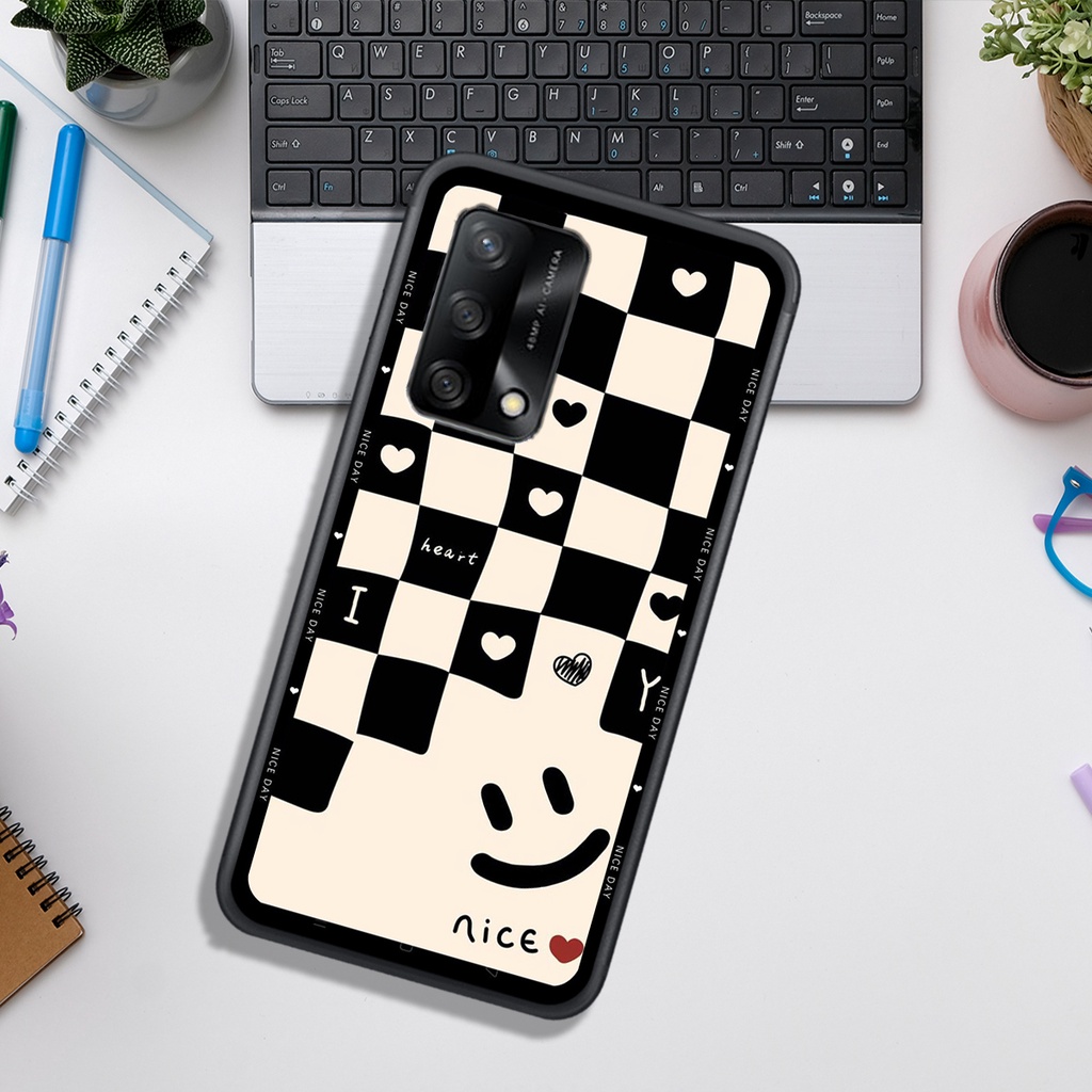 Ốp Lưng OPPO A74 4G - A74 5G - A95 4G - A95 5G - A94  , In Hình &quot;Black Heart&quot; Phong Cách Đẹp.