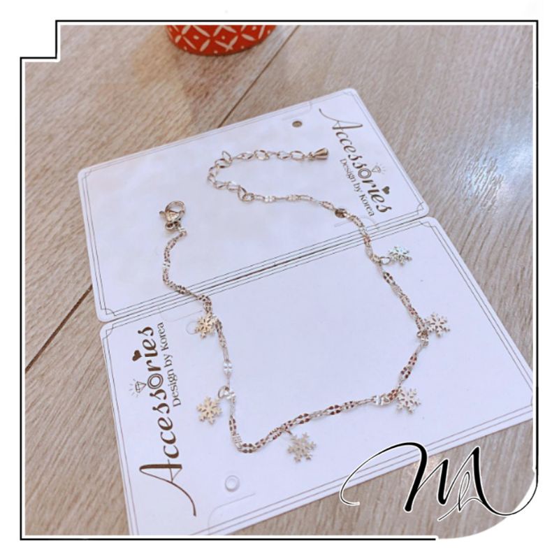 Lắc chân nữ Titan không gỉ dây trúc hoa tuyết rơi - Măng's House LC56