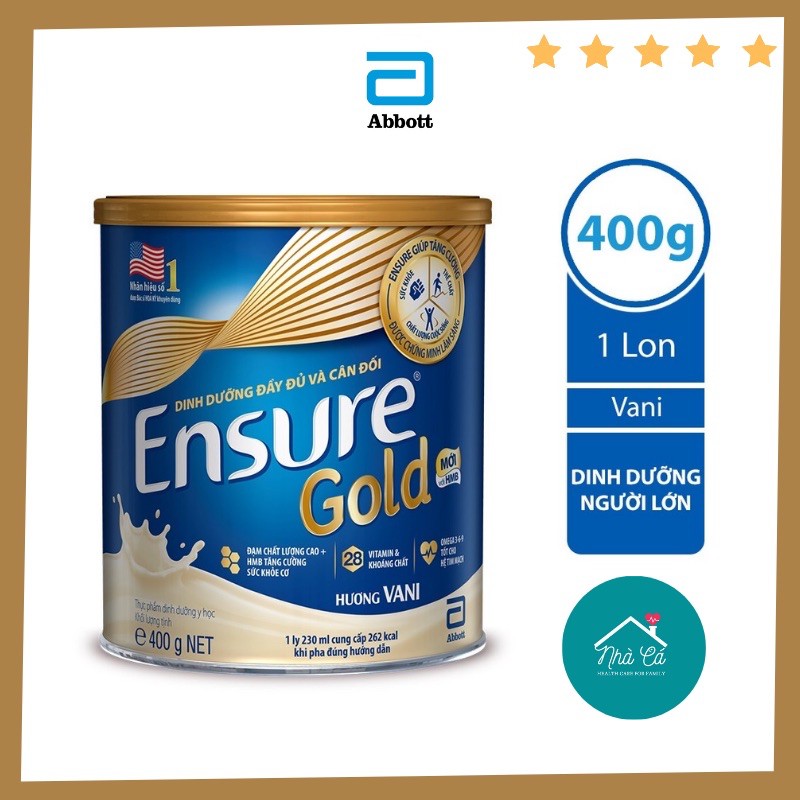 Sữa bột Ensure Gold Abbott (HMB) 400g hương vani