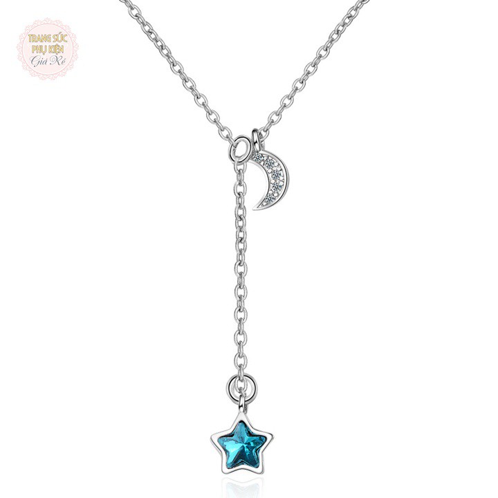 Dây chuyền nữ trăng sao nhỏ xinh cực cute, bạc ý S925, giá rẻ - DC88