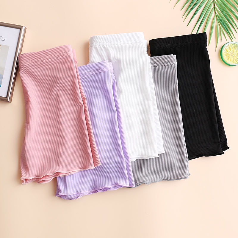 Quần Short An Toàn Mặc Trong Váy Vải Lụa Lạnh Mỏng Cỡ Vừa Chống Chói Phong Cách Mùa Hè Dành Cho Bé Gái 0316