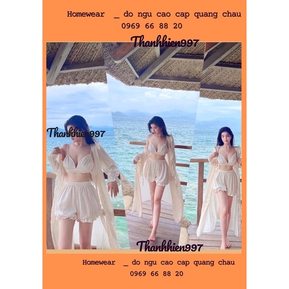 🍀Hàng QC🍀Set 3 món lụa satin_mặc nhà ngủ, đi biển đều xinh 22