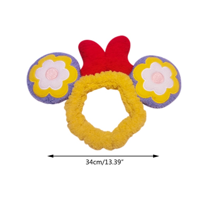 Băng Đô Lông Nhung Co Giãn Không Trơn Họa Tiết Hoa Hoạt Hình